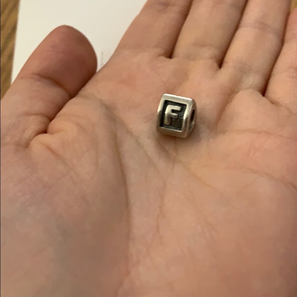 Pandora Retired F Letter Block Charm - image 3